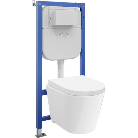 Mexen Rico ensemble encastré WC châssis Tex E avec cuvette WC Tornado et abattant à fermeture douce, blanc - 610930720200T