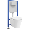 Mexen Rico ensemble encastré WC châssis pneumatique Tex Air E avec cuvette WC Tornado et abattant à descente lente, blanc