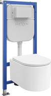 Mexen Sofia ensemble encastré WC bâti-support pneumatique Tex Air E avec cuvette WC et abattant à descente progressive, blanc