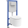 Mexen Sofia ensemble encastré WC cadre Tex E avec cuvette WC et abattant à descente lente, blanc - 610930544000