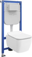 Mexen Stella ensemble encastré WC bâti-support Tex E avec cuvette WC et abattant à descente progressive, blanc - 610930680800