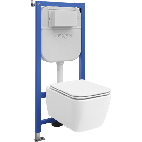 Mexen Stella ensemble encastré WC châssis Tex E avec cuvette WC et abattant à descente lente, blanc - 610930680900