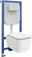 Mexen Stella ensemble WC encastré cadre pneumatique Tex Air E avec cuvette WC et abattant à fermeture douce, blanc