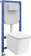 Mexen Teo ensemble WC encastrable cadre Tex E avec cuvette WC et siège à fermeture douce, blanc - 610930850600