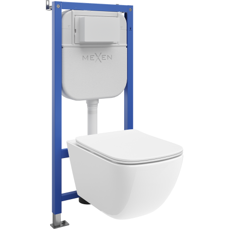 Mexen Timo ensemble encastré WC châssis pneumatique Tex Air E avec cuvette WC Tornado et abattant à descente progressive,