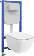 Mexen Timo ensemble encastré WC châssis pneumatique Tex Air E avec cuvette WC Tornado et abattant à descente progressive,