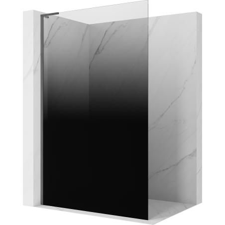 Mexen Kioto L paroi de douche Walk-in 80 x 200 cm, ombre noire 8 mm, gris canon brossé - 800-080-103-66-76