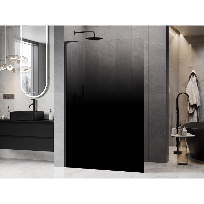 Mexen Kioto L paroi de douche Walk-in 120 x 200 cm, ombre noire 8 mm, noir - 800-120-103-70-76