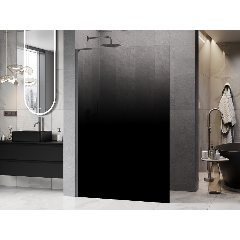 Mexen Kioto L Paroi de douche Walk-in 90 x 200 cm, ombre noire 8 mm, gun metal - 800-090-103-95-76