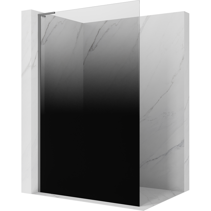 Mexen Kioto L Paroi de douche Walk-in 90 x 200 cm, ombre noire 8 mm, gun metal - 800-090-103-95-76