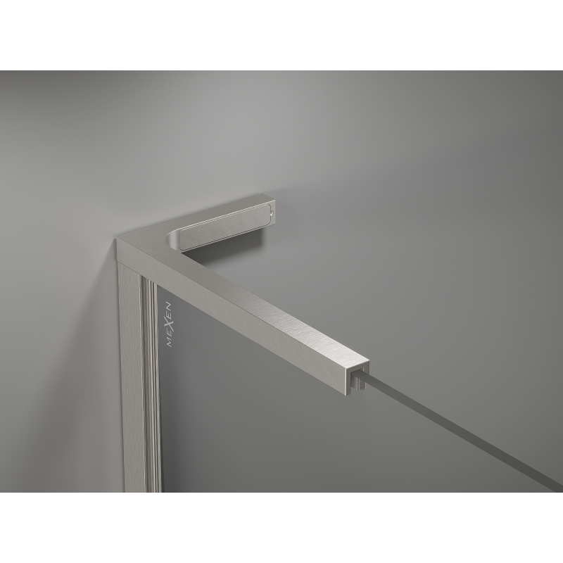 Mexen Kioto L paroi de douche Walk-in 70 x 200 cm, ombre noir 8 mm, nickel brossé - 800-070-103-97-76