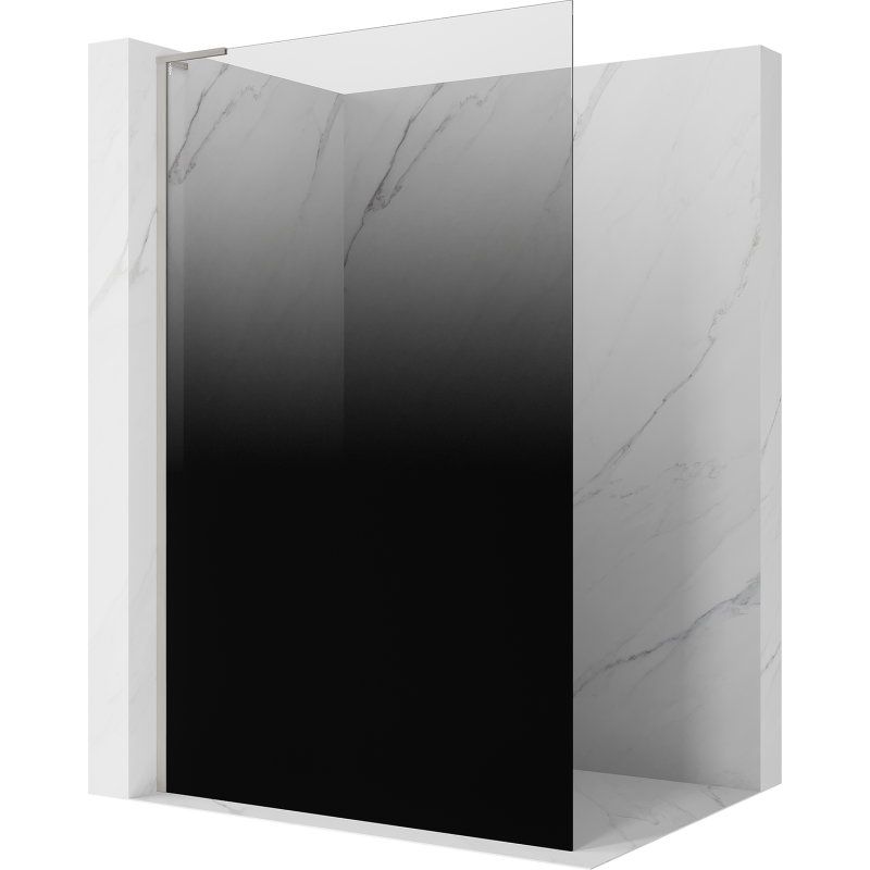 Mexen Kioto L paroi de douche Walk-in 70 x 200 cm, ombre noir 8 mm, nickel brossé - 800-070-103-97-76
