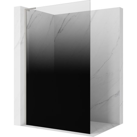 Mexen Kioto L paroi de douche Walk-in 110 x 200 cm, ombre noire 8 mm, nickel brossé - 800-110-103-97-76