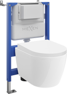 Mexen Carmen ensemble encastré WC cadre pneumatique Tex Air XS-F avec cuvette WC Tornado et abattant à descente lente, blanc