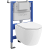Mexen Carmen ensemble encastré WC avec cadre pneumatique Tex Air XS-F et cuvette WC Tornado avec abattant à fermeture lente,