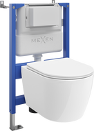 Mexen Carmen ensemble encastré WC avec cadre pneumatique Tex Air XS-F et cuvette WC Tornado avec abattant à fermeture lente,