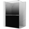 Mexen Kioto+ paroi de douche avec étagère Walk-in 110 x 200 cm, ombrée noire 8 mm, chromée - 800-110-121-01-76