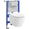 Mexen Carmen ensemble encastré WC cadre pneumatique Tex Air XS-F avec cuvette WC et abattant à descente progressive, blanc