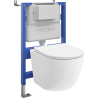 Mexen Lena ensemble encastré WC cadre pneumatique Tex Air XS-F avec cuvette WC et abattant à descente progressive, blanc