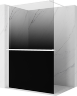 Mexen Kioto+ paroi de douche avec étagère Walk-in 110 x 200 cm, ombre noire 8 mm, blanche - 800-110-121-20-76
