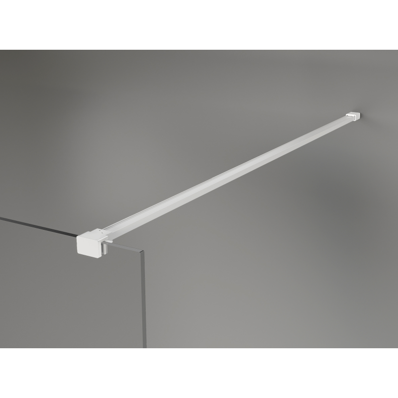 Mexen Kioto+ paroi de douche avec étagère Walk-in 140 x 200 cm, ombre noire 8 mm, blanche - 800-140-121-20-76
