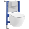 Mexen Lena ensemble encastré WC cadre pneumatique Tex Air XS-F avec cuvette WC et abattant à descente amortie, blanc