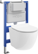Mexen Lena ensemble encastré WC cadre pneumatique Tex Air XS-F avec cuvette WC et abattant à descente amortie, blanc