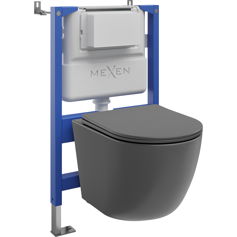 Mexen Lena ensemble encastré WC bâti-support pneumatique Tex Air XS-F avec cuvette WC et abattant à descente progressive,