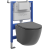 Mexen Lena ensemble encastré WC bâti-support pneumatique Tex Air XS-F avec cuvette WC et abattant à descente progressive,