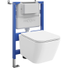 Mexen Madox ensemble encastré WC châssis pneumatique Tex Air XS-F avec cuvette WC et abattant à descente progressive, blanc