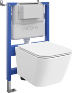 Mexen Madox ensemble encastré WC châssis pneumatique Tex Air XS-F avec cuvette WC et abattant à descente progressive, blanc