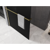 Mexen Kioto+ paroi de douche avec étagère Walk-in 90 x 200 cm, ombre noire 8 mm, dorée brossée - 800-090-121-55-76