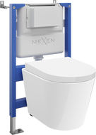 Mexen Rico ensemble encastré WC châssis pneumatique Tex Air XS-F avec cuvette WC Tornado et abattant à descente lente, blanc