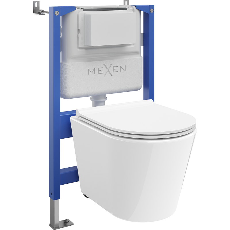 Mexen Rico ensemble encastré WC cadre pneumatique Tex Air XS-F avec cuvette WC et abattant à descente lente, blanc