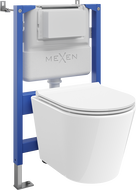 Mexen Rico ensemble encastré WC cadre pneumatique Tex Air XS-F avec cuvette WC et abattant à descente lente, blanc