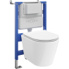 Mexen Rico ensemble WC encastré châssis pneumatique Tex Air XS-F avec cuvette WC Tornado et abattant à fermeture lente, blanc