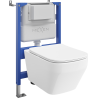 Mexen Riva ensemble encastré WC châssis pneumatique Tex Air XS-F avec cuvette WC Tornado et abattant à descente lente, blanc