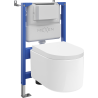 Mexen Sofia ensemble WC encastré support pneumatique Tex Air XS-F avec cuvette WC et abattant à descente progressive, blanc