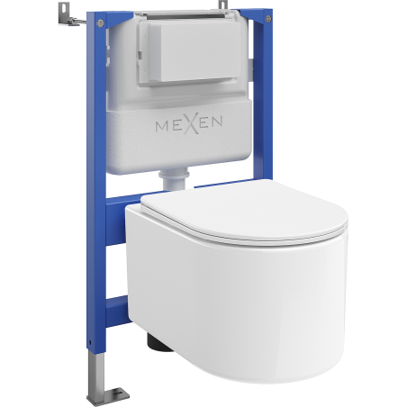 Mexen Sofia ensemble encastré WC bâti-support pneumatique Tex Air XS-F avec cuvette WC Tornado et abattant à descente lente,