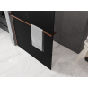 Mexen Kioto+ paroi de douche avec étagère Walk-in 100 x 200 cm, ombre noire 8 mm, or rose - 800-100-121-60-76