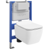 Mexen Stella ensemble encastré WC châssis pneumatique Tex Air XS-F avec cuvette WC et abattant à fermeture lente, blanc