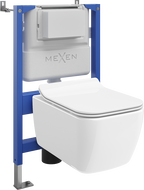 Mexen Stella ensemble encastré WC châssis pneumatique Tex Air XS-F avec cuvette WC et abattant à fermeture lente, blanc