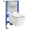 Mexen Stella ensemble WC encastré bâti-support pneumatique Tex Air XS-F avec cuvette WC et abattant à descente progressive,