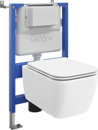 Mexen Stella ensemble WC encastré bâti-support pneumatique Tex Air XS-F avec cuvette WC et abattant à descente progressive,