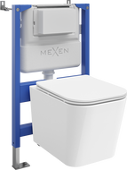 Mexen Teo ensemble encastré WC cadre pneumatique Tex Air XS-F avec cuvette WC et abattant à descente lente, blanc