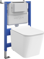 Mexen Teo ensemble encastré WC cadre pneumatique Tex Air XS-F avec cuvette WC et abattant à descente progressive, blanc