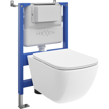 Mexen Timo ensemble encastré WC bâti-support pneumatique Tex Air XS-F avec cuvette WC Tornado et abattant à descente