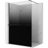 Mexen Kioto+ paroi de douche avec étagère Walk-in 100 x 200 cm, ombre noire 8 mm, noire - 800-100-121-70-76