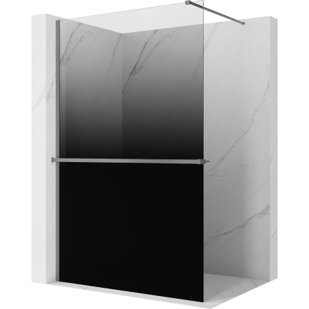 Mexen Kioto+ paroi de douche avec étagère Walk-in 70 x 200 cm, ombre noire 8 mm, gun metal - 800-070-121-95-76