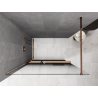 Mexen Kioto+ Paroi de douche avec étagère Walk-in 130 x 200 cm, ombre noire 8 mm, or rose - 800-130-121-60-76